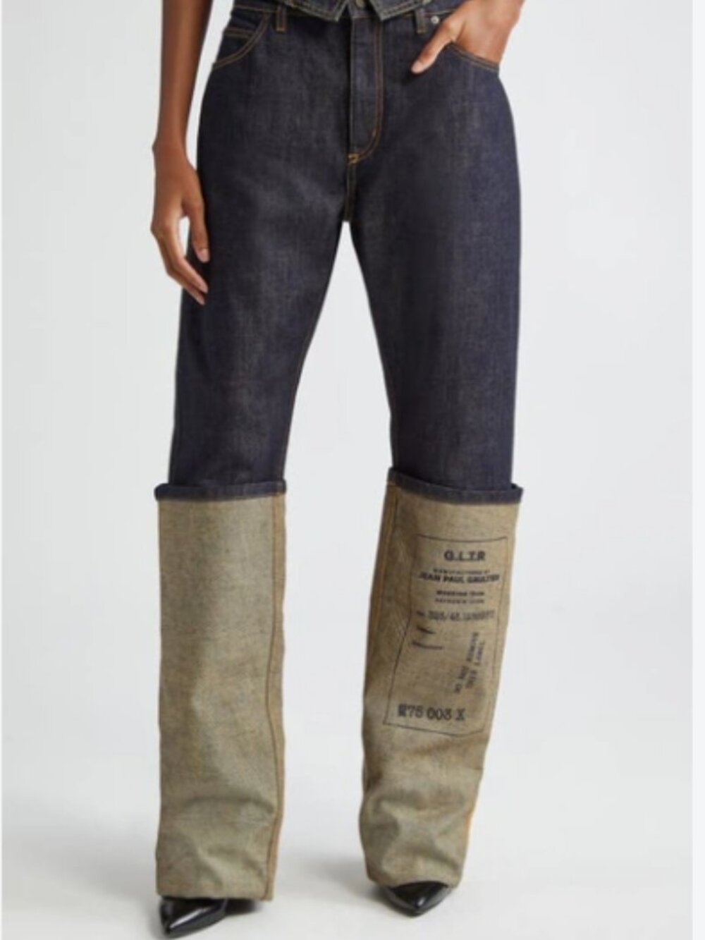 Jean Paul Gaultier Indigo 'The Cuff Denim' Jeans SIZE US 6